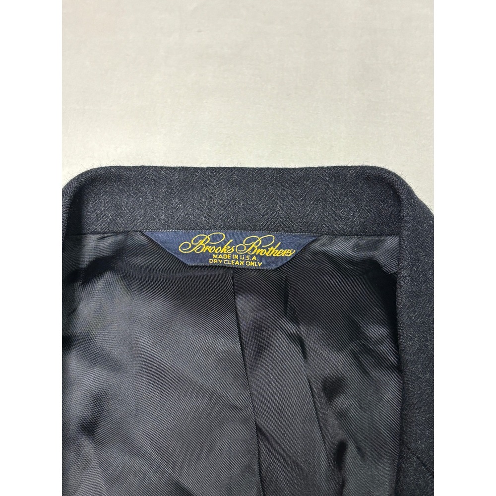Brooks Brothers Makers Brooksease Blazer Mens 41 Reg Charcoal Gray Wool USA Made - Picture 4 of 14